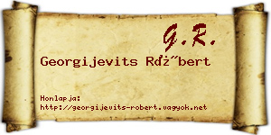 Georgijevits Róbert névjegykártya